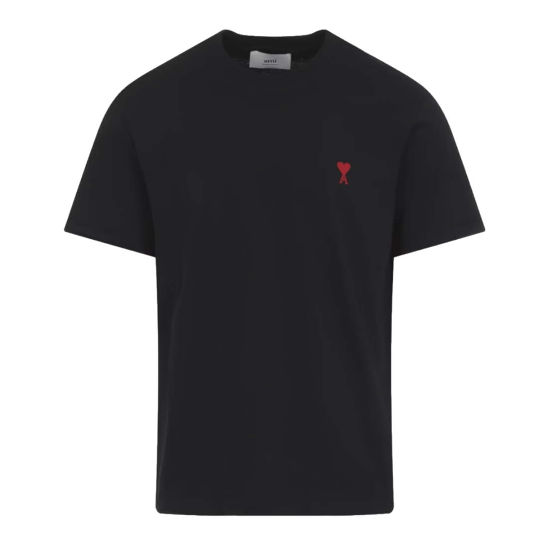 T-shirt AMI Paris nera con logo cuore rosso